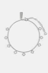 Womens Multi Motif Anklet - 6mm - White