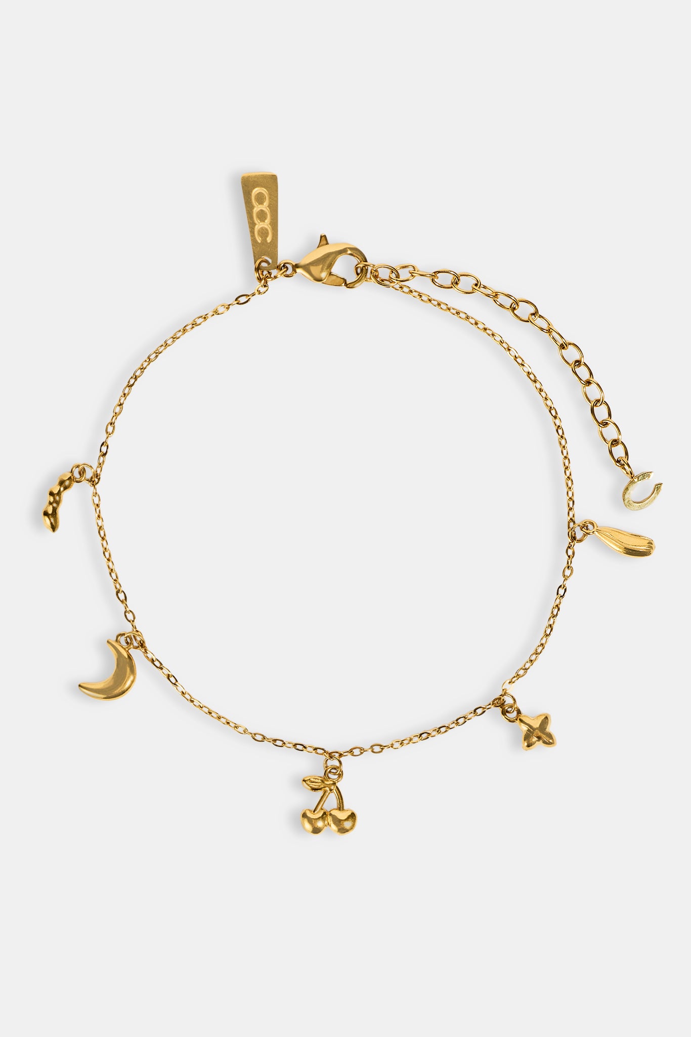 Multi Charm Anklet - 8mm - Gold