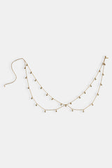 Double Layer CZ Droplet Body Chain - 10mm - Gold