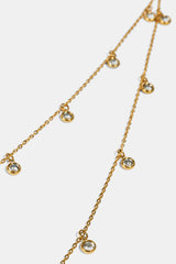 Double Layer CZ Droplet Body Chain - 10mm - Gold