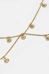 Double Layer CZ Droplet Body Chain - 10mm - Gold