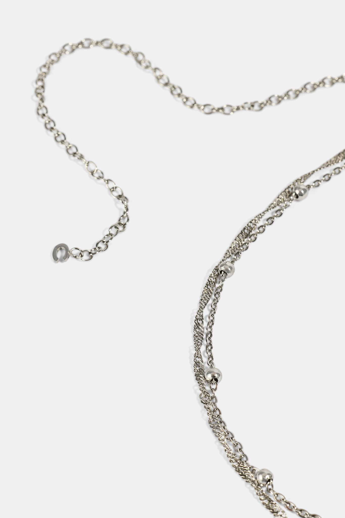 Double Layer Bead Body Chain - 3mm - White