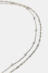 Double Layer Bead Body Chain - 3mm - White