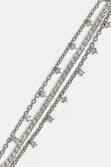 Triple Layer Iced Stone Bracelet - 5mm - White