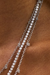 Triple Layer Iced Stone Chain - 5mm - White