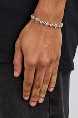 Armband mit Eismotiv und rundem Edelstein – 8 mm – Weiß