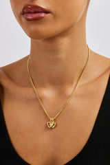 Double Layer Heart Necklace - 10mm - Gold