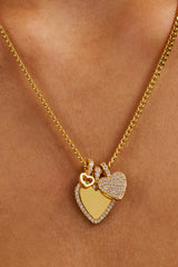 Triple Layer Heart Necklace - 25mm - Gold