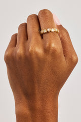 Herzförmiger Ring aus Perlmutt – 5 mm – Gold