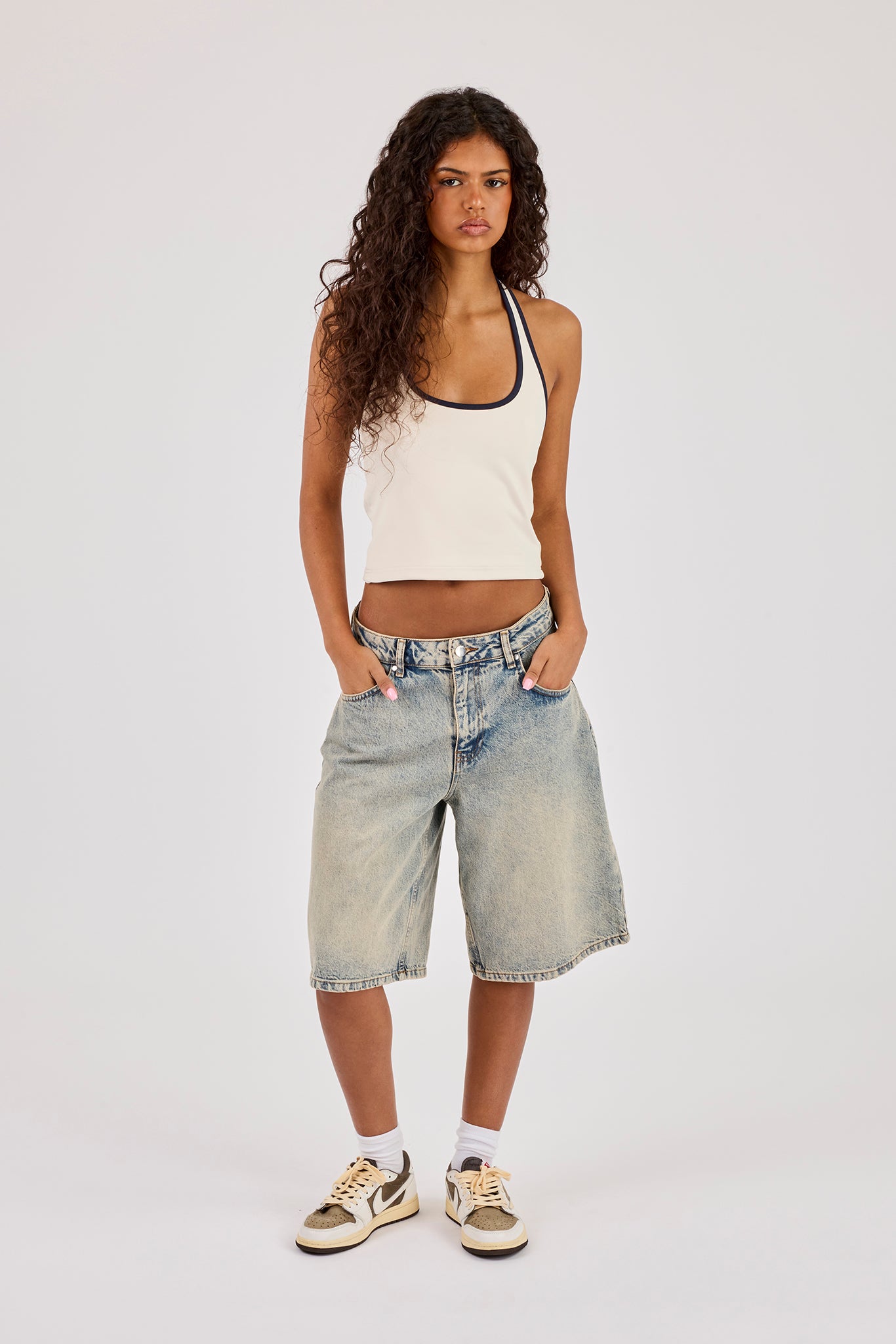 Halterneck Binding Top - Off White