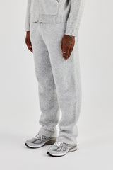 Embroidered Knitted Jogger - Light Grey