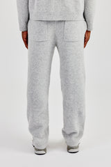 Embroidered Knitted Jogger - Light Grey
