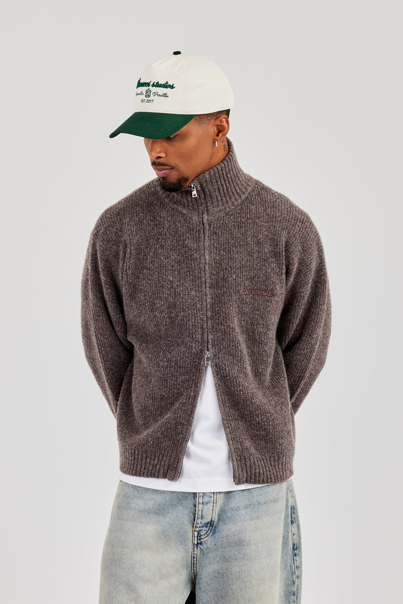 Chunky Knitted Funnel Neck - Mocha