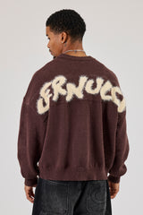 Cernucci Flauschiger Intarsienpullover - Schokolade