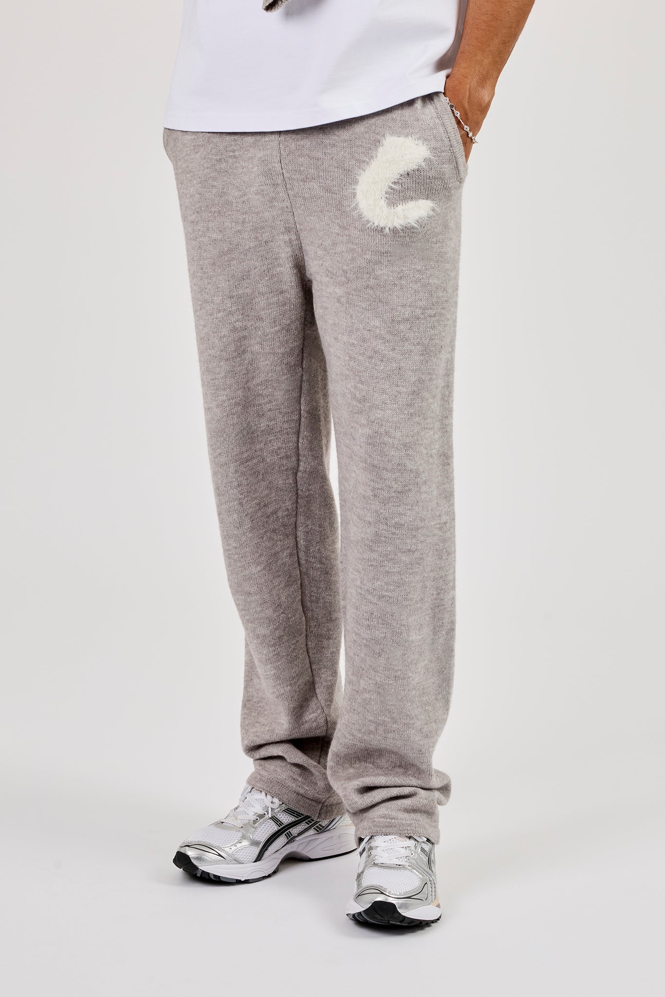 Fluffy Intarsia C Jogger - Grey