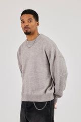 Cernucci Flauschiger Intarsienpullover - Grau