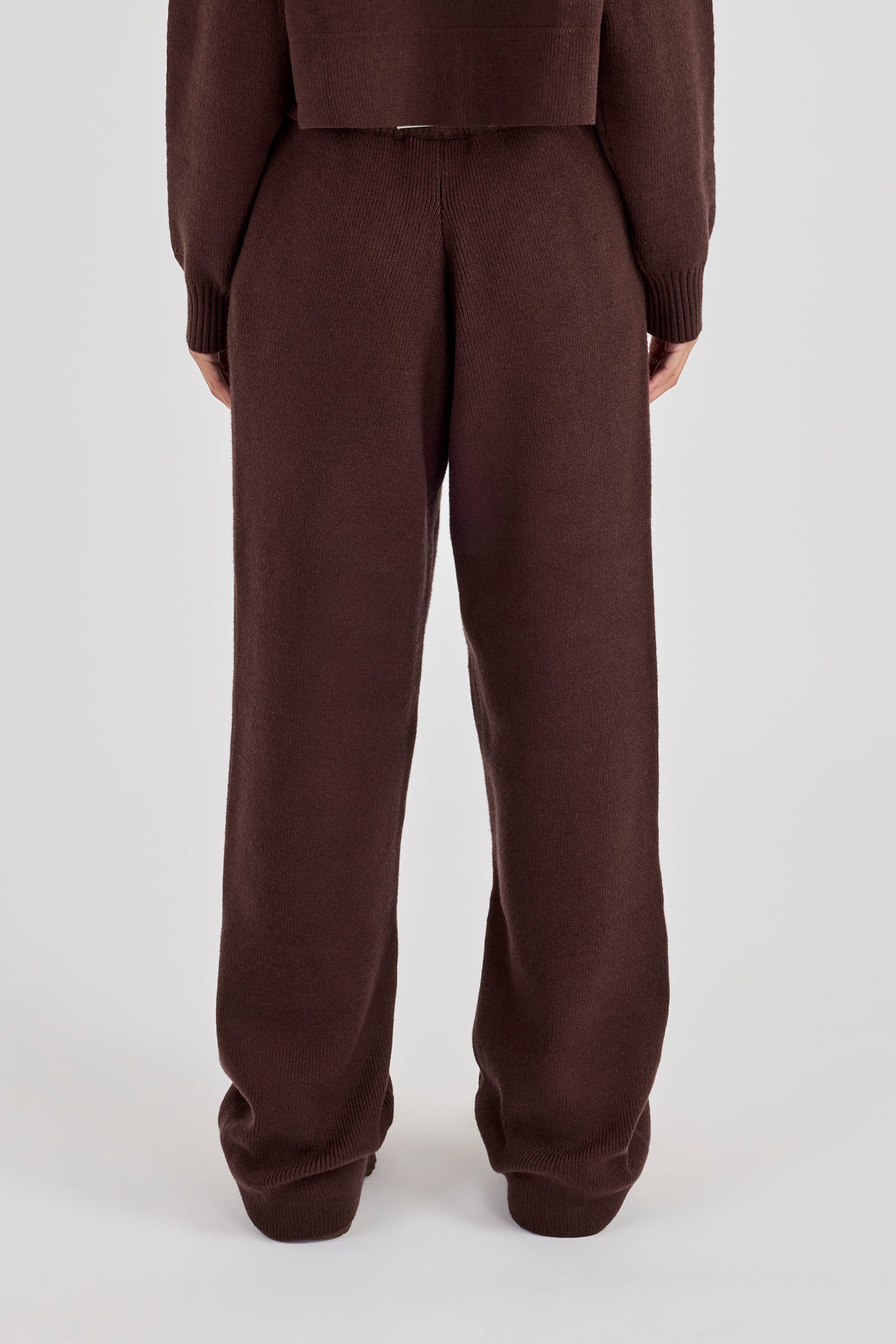 Rib Knit Jogger - Brown