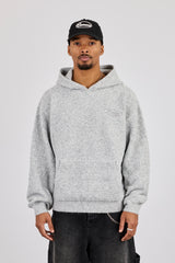 Strukturierter Strickhoodie – Grau