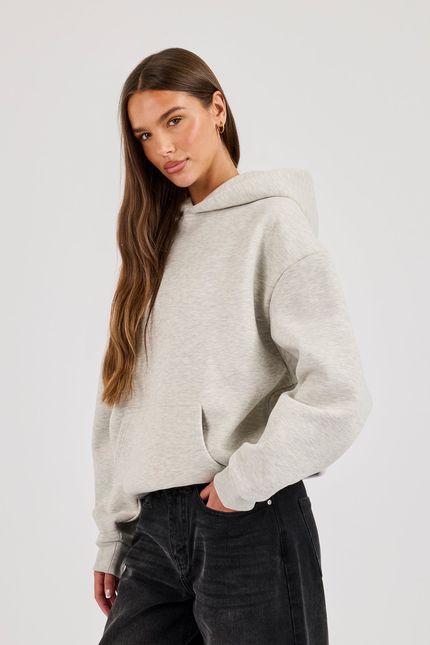 480GSM Fleece Hoodie - Grey Marl