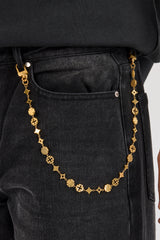 Mens Relaxed Jean & 10mm Cernucci Motif Jean Chain - Washed Black