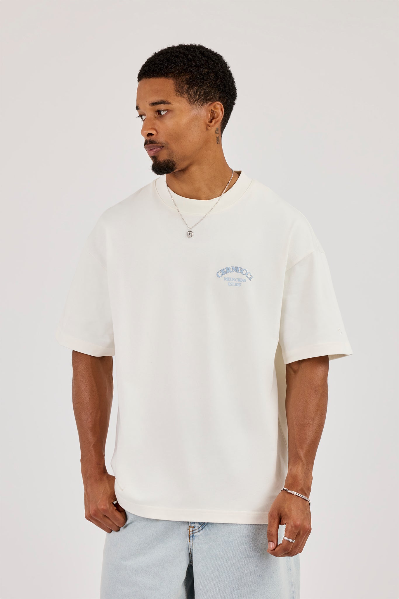 Oversized Back Logo Printed T-Shirt - Off White | Mens Tees