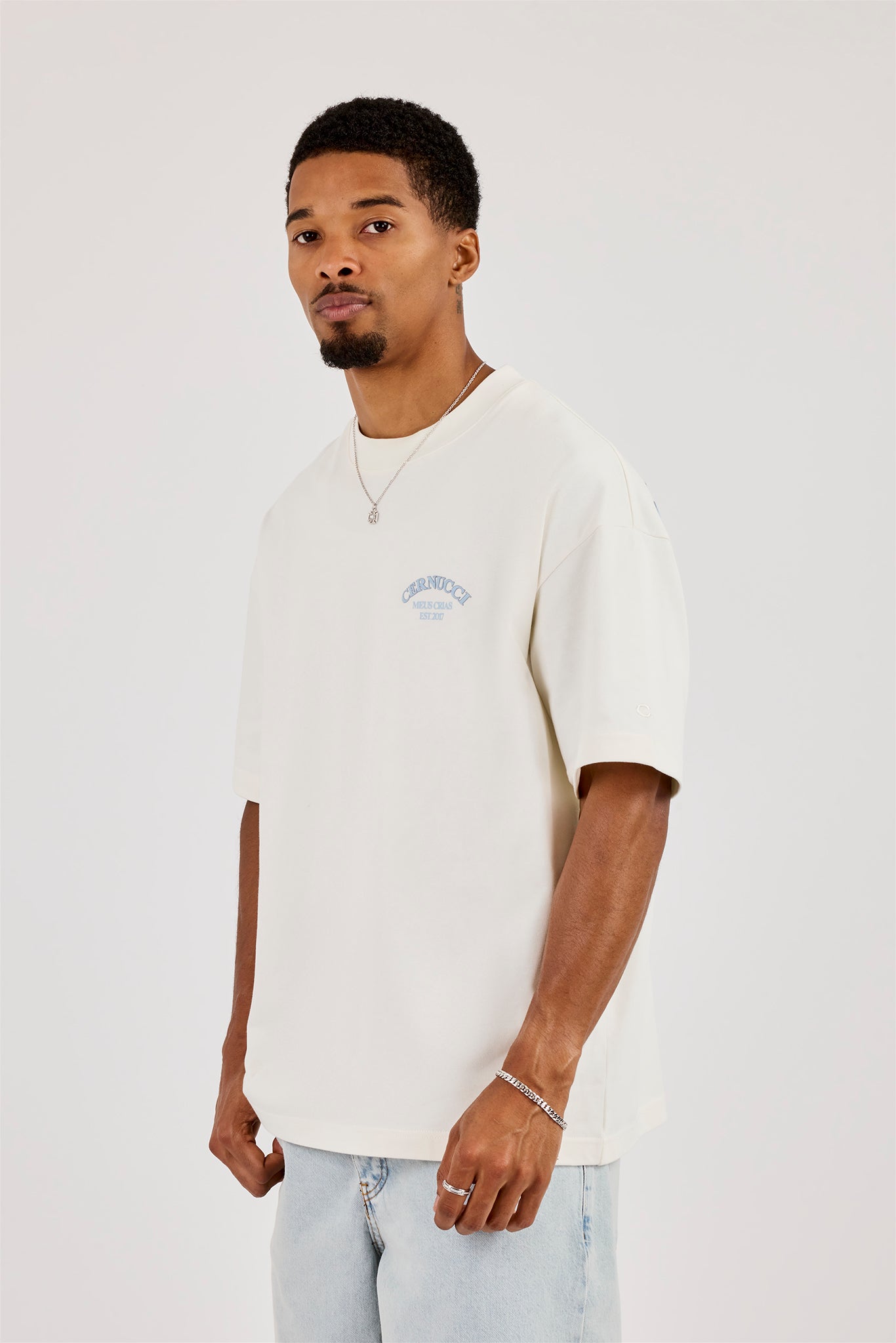 Oversized Back Logo Printed T-Shirt - Off White | Mens Tees