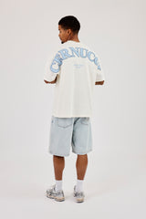 Oversized Back Logo Printed T-Shirt - Off White