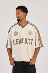 Oversized Cernucci Football Top - Off White