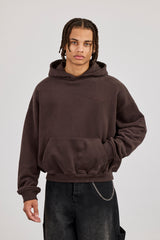 Boxy Hoodie für Herren - Kaffee