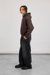 Boxy Hoodie für Herren - Kaffee