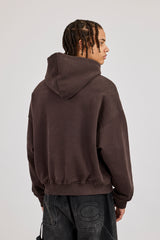 Boxy Hoodie für Herren - Kaffee