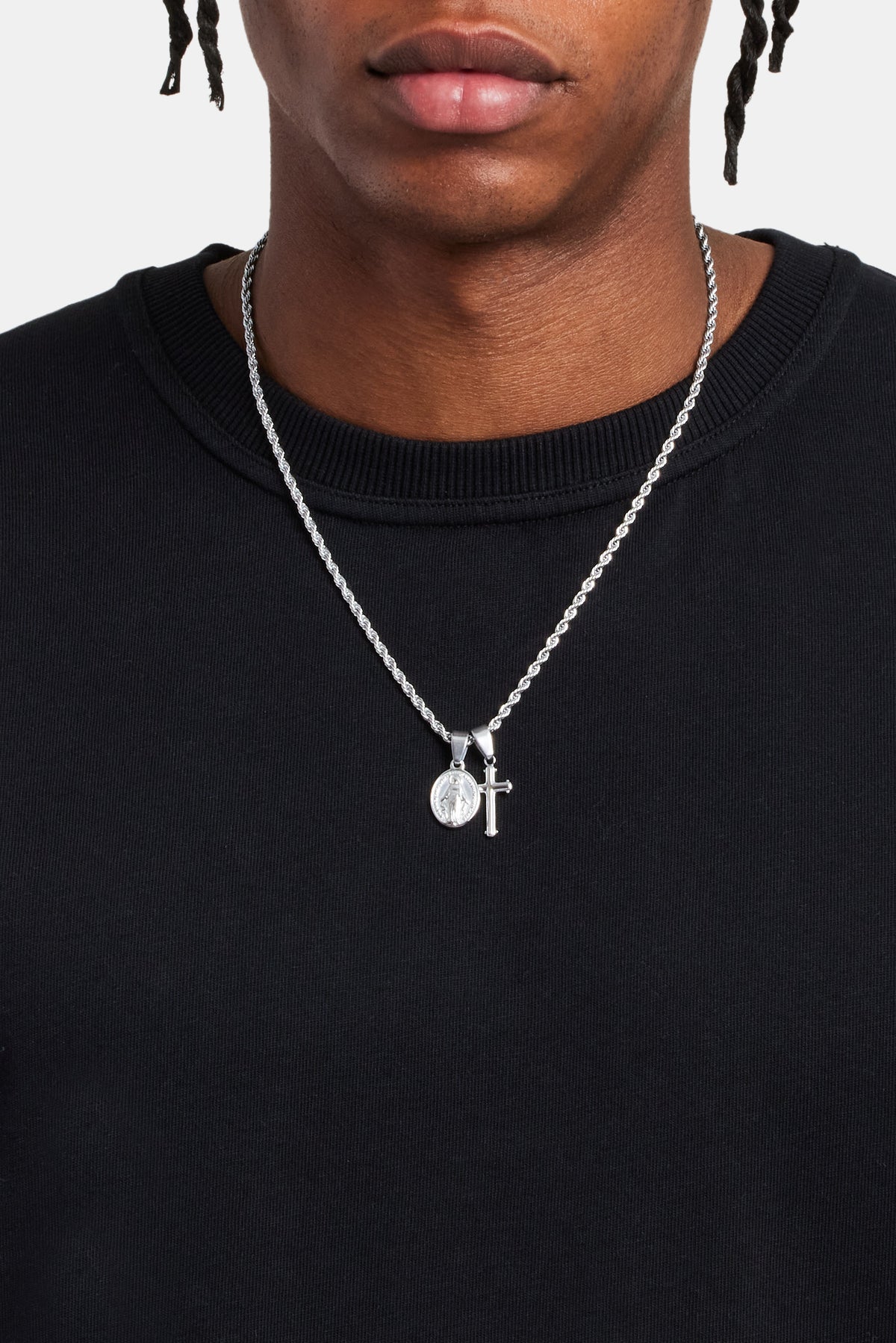 Saint Christopher Asos Sterling Silver Necklace ASOS DESIGN