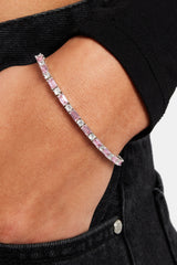 2mm Pink And White Tennis Bracelet