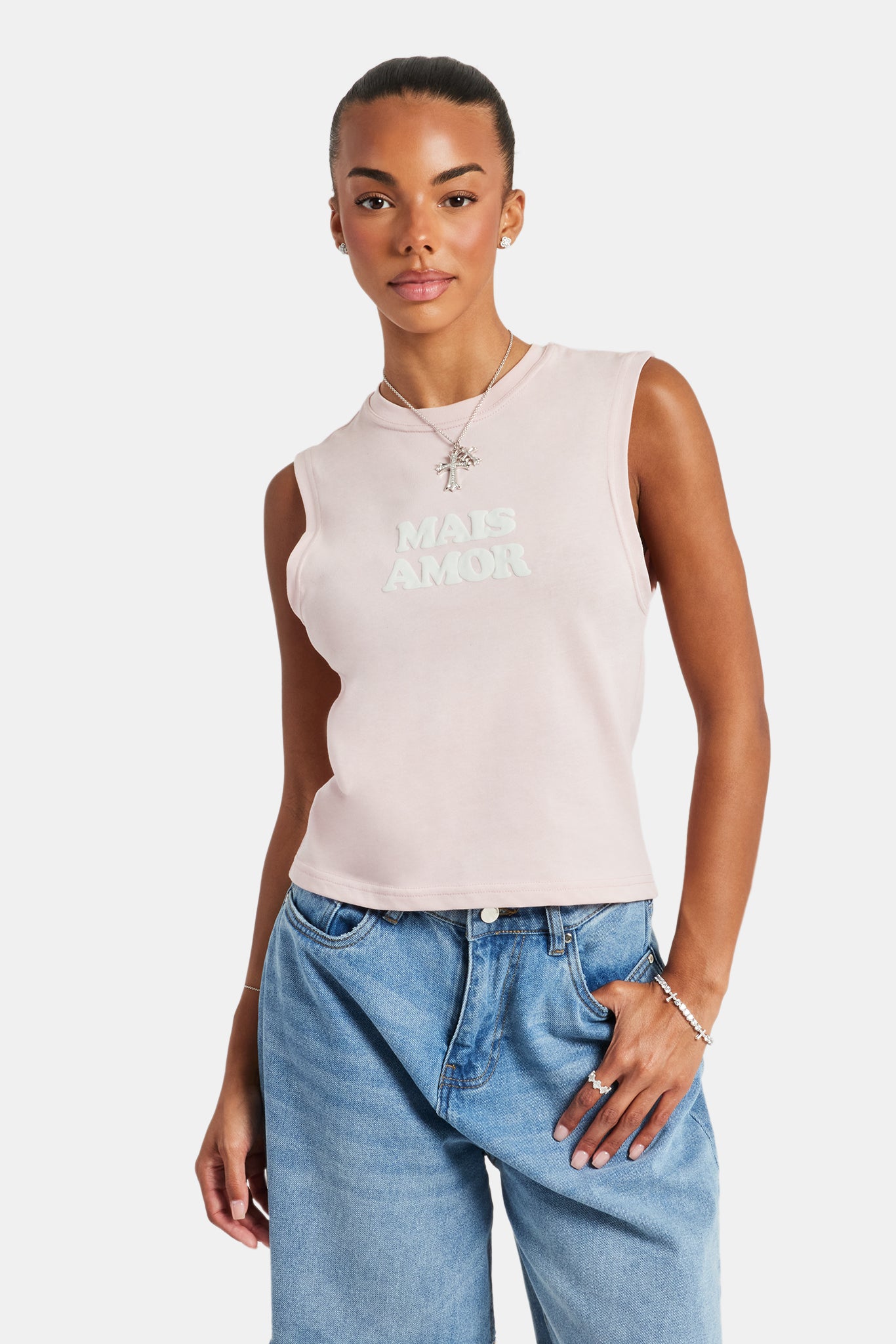 Amour Tank Top - Dusty Pink | Womens Tees & Vests | Shop Vests at
