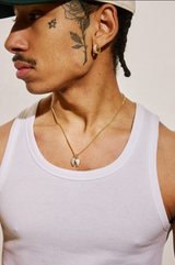 Iced Heartbreak Pendant Necklace - 15mm - Gold