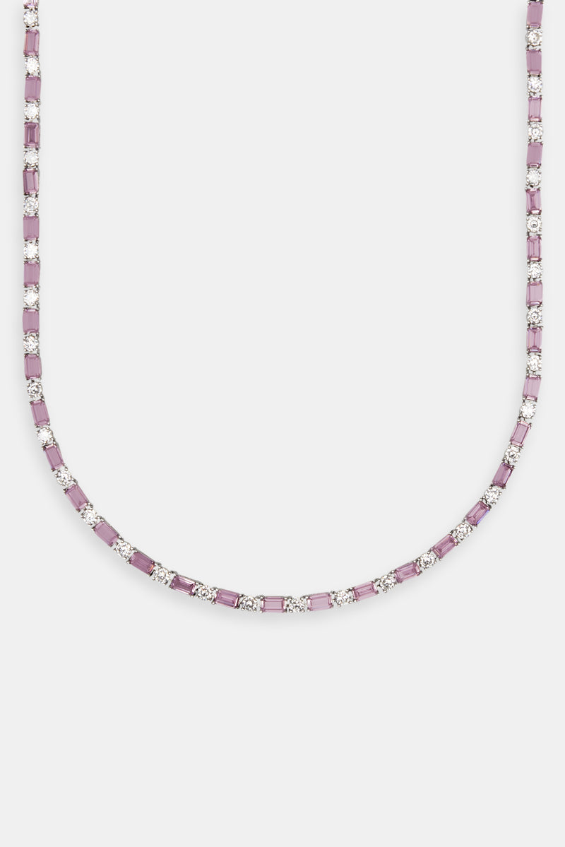2mm Pink And White Tennis Chain