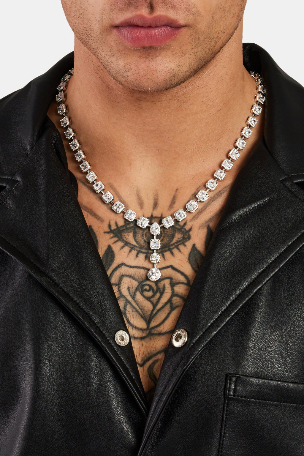 Single Drop Chain Iced CZ Mixed Shape Tennis Drop Chain | Mens Chains | Shop Drop Chains ...