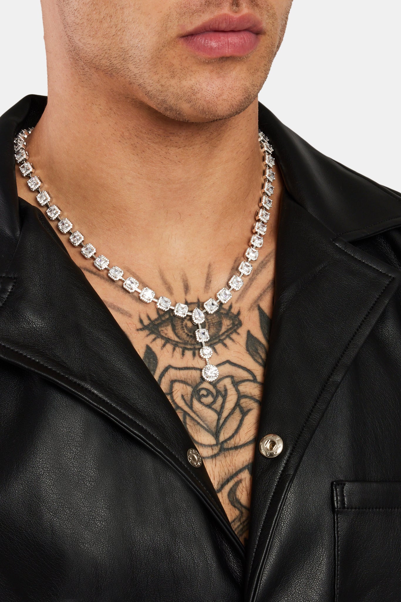 Single Drop Chain Iced CZ Mixed Shape Tennis Drop Chain | Mens Chains | Shop Drop Chains ...