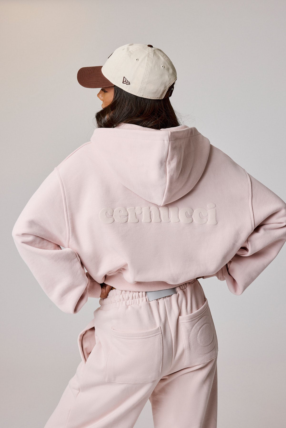 Cernucci Cropped Zip Through Hoodie - Altrosa