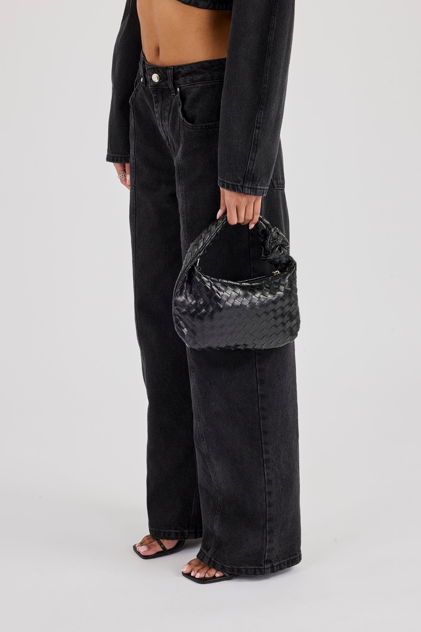 Low Rise Baggy Fit Jean - Washed Black