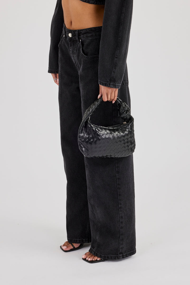 Low Rise Baggy Fit Jean - Washed Black