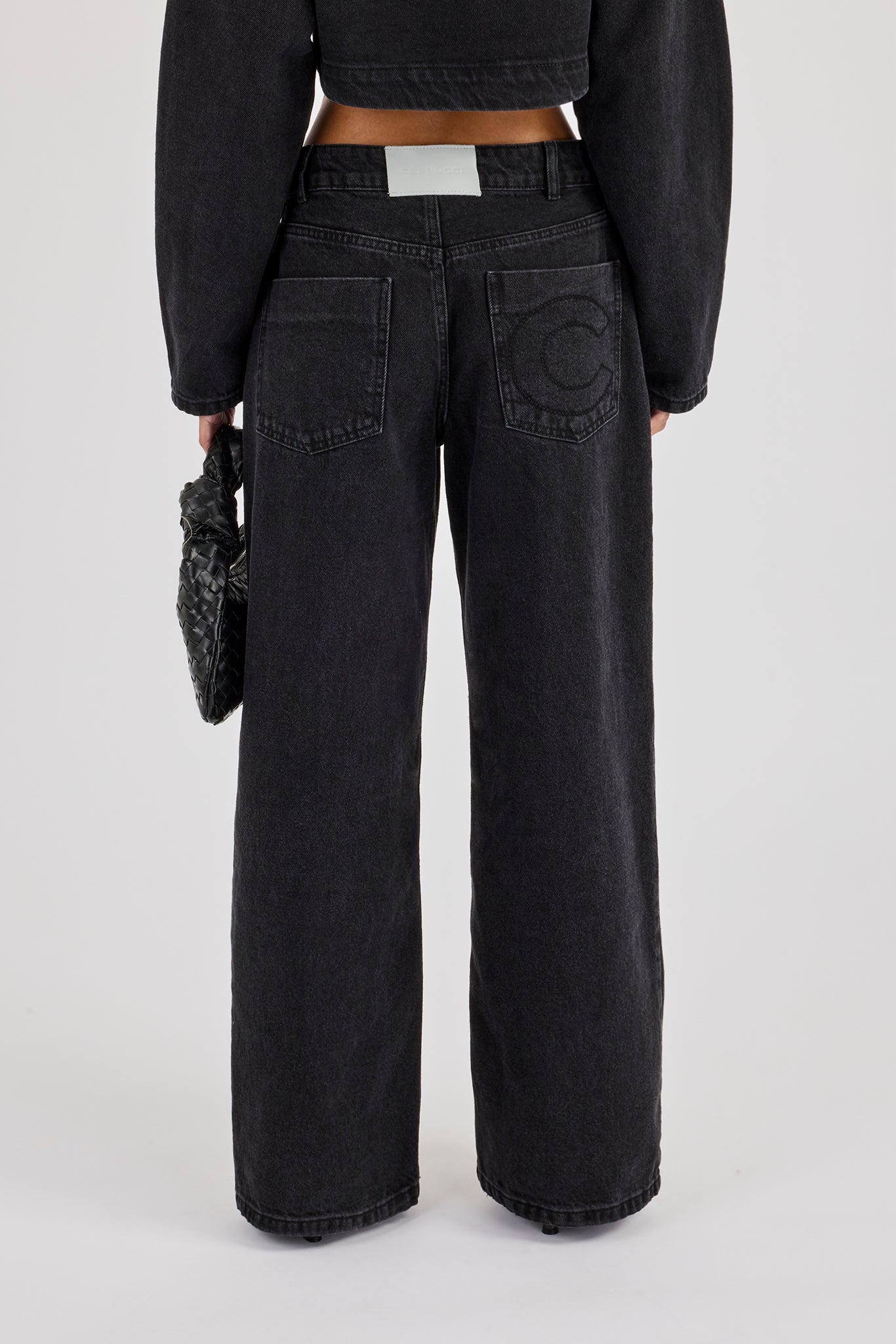 Low Rise Baggy Fit Jean - Washed Black