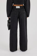 Low Rise Baggy Fit Jean - Washed Black