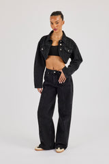 Low Rise Baggy Fit Jean - Washed Black