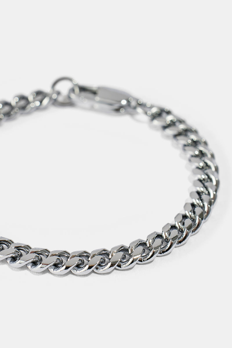 5 mm Miami Cuban Armband – Weiß