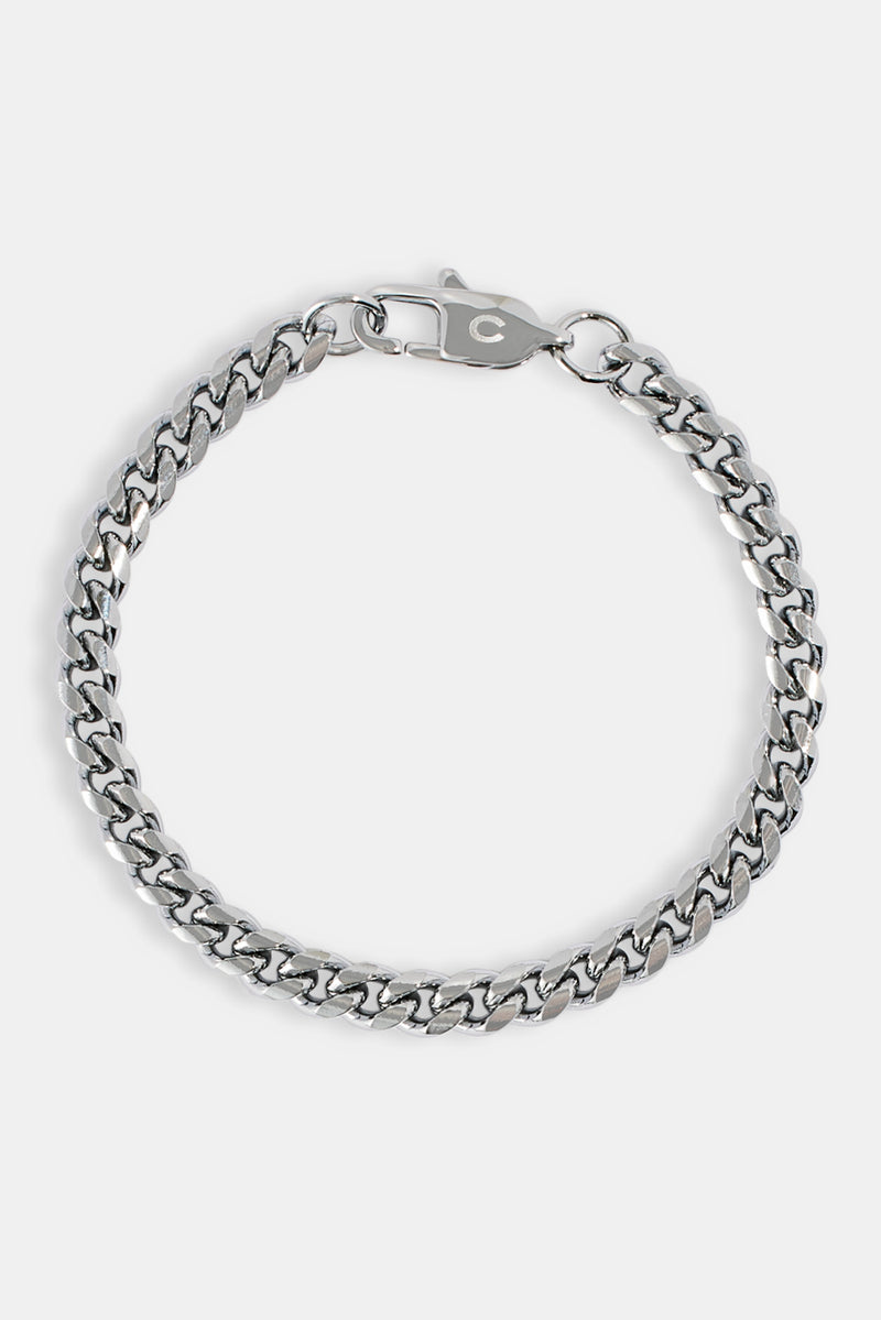 5 mm Miami Cuban Armband – Weiß