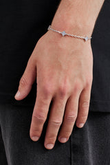 Rolo-Armband mit blauem Achatmotiv – 8 mm