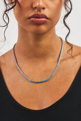 Gradient Blue Tennis Chain - 3mm - White