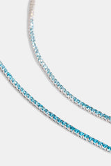 Gradient Blue Tennis Chain - 3mm - White