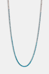 Gradient Blue Tennis Chain - 3mm - White